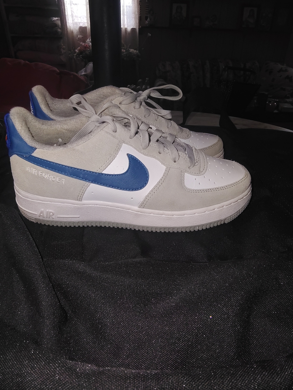 Nike Kids Air Force 1 Low Gray White Blue